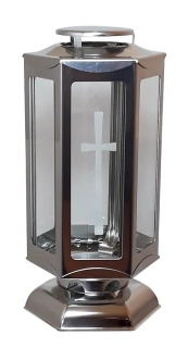 Hřbitovní lampa L1 - nerezová, šestihranná