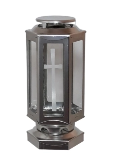 Hřbitovní lampa L2 - nerezová, šestihranná malá